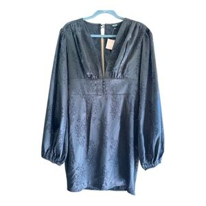 Miss Lola Black Jacquard Mini Dress - Size L